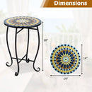14" Mosaic Patio Accent Table with Metal Frame by DirectDeals