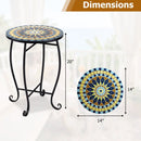 14" Mosaic Patio Accent Table with Metal Frame by LJGDeals