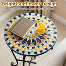 14" Mosaic Patio Accent Table with Metal Frame by LJGDeals