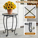 14" Mosaic Patio Accent Table with Metal Frame by LJGDeals
