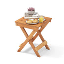 14 Inch Compact Folding Side Table with Slatted Tabletop by LJGDeals