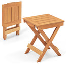 14 Inch Compact Folding Side Table with Slatted Tabletop by LJGDeals