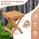 14 Inch Compact Folding Side Table with Slatted Tabletop by LJGDeals