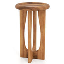 14 Inch Farmhouse End Table with Round Tray Top and Wood Cross Legs by LJGDeals