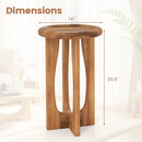 14 Inch Farmhouse End Table with Round Tray Top and Wood Cross Legs by LJGDeals