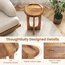 14 Inch Farmhouse End Table with Round Tray Top and Wood Cross Legs by LJGDeals