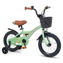 14 Inch Girls Bike with Training Wheels and Basket - Green