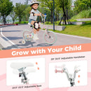 Kids Bike 12-18 Inch with Training Wheels - Pink Stars & Moon