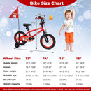 Kids Bike 12-18 Inch with Training Wheels & Christmas Music