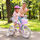 Kids Bike 12-20 Inch with Training Wheels & Basket Purple by LJGDeals