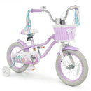Kids Bike 12-20 Inch with Training Wheels & Basket Purple by LJGDeals