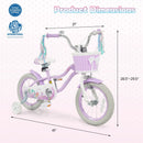 Kids Bike 12-20 Inch with Training Wheels & Basket Purple by DirectDeals
