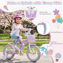 Kids Bike 12-20 Inch with Training Wheels & Basket Purple