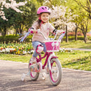 Kids Bike 18-Inch with Training Wheels and Basket Rose Red by LJGDeals