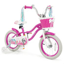 Kids Bike 18-Inch with Training Wheels and Basket Rose Red