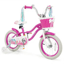 Kids Bike 18-Inch with Training Wheels and Basket Rose Red by LJGDeals