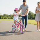 Kids Bike 12-18 Inch with Training Wheels - Pink