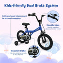 Kids Bike 14-Inch with Removable Training Wheels Navy by LJGDeals