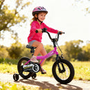 Kids Bike 14-Inch with Removable Training Wheels Pink