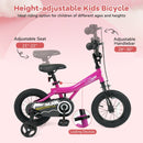 Kids Bike 14-Inch with Removable Training Wheels Pink