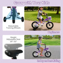 Kids Bike with Training Wheels 12-18 Inch - Purple by DirectDeals