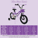 Kids Bike with Training Wheels 12-18 Inch - Purple