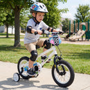 Kids Bike with Training Wheels 12-18 Inch White by DirectDeals