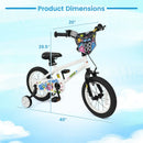 Kids Bike with Training Wheels 12-18 Inch White by DirectDeals