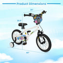 Kids Bike with Training Wheels 12-18 Inch White