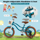 14 Inch Kid's Bike with Removable Training Wheels and Basket-Blue by DirectDeals
