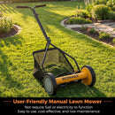 14 Inch Push Lawn Mower with 5 Steel Blades and Grass Catcher Bag by LJGDeals