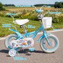 Girls Bike 12-18 Inch with Training Wheels and Basket