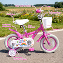 Girls Bike 12-18 Inch with Training Wheels and Basket