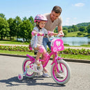 Girls Bike 12-18 Inch with Training Wheels and Front Bag by LJGDeals