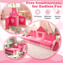 14 Piece Kids Play Couch Modular Foam Climbing Blocks for Kids 3+ Years Old-Pink by LJGDeals