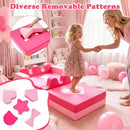 14 Piece Kids Play Couch Modular Foam Climbing Blocks for Kids 3+ Years Old-Pink by LJGDeals