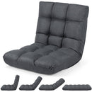 14-Position Adjustable Floor Chair with Back Support - Gray