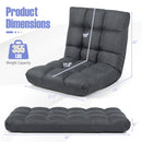 14-Position Adjustable Floor Chair with Back Support - Gray