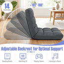 14-Position Adjustable Floor Chair with Back Support - Gray