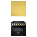 Akicon 36" Stainless Steel Range Hood with 600 CFM Insert & 6-Burner Gas Range Combo – Powerful Ventilation, Convection Oven, Multiple Finishes