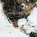 Personalized Push Pin World Map Canvas Print – Custom