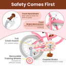 14 Inch Kids Bike with Training Wheels and Basket for Boys Girls 3-5 Years Old-14 inches