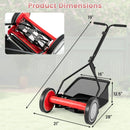 14 Inch Push Lawn Mower with 5 Steel Blades and Grass Catcher Bag by LJGDeals