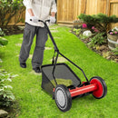 14 Inch Push Lawn Mower with 5 Steel Blades and Grass Catcher Bag by LJGDeals