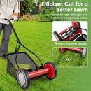 14 Inch Push Lawn Mower with 5 Steel Blades and Grass Catcher Bag by LJGDeals