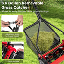 14 Inch Push Lawn Mower with 5 Steel Blades and Grass Catcher Bag by LJGDeals