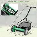 14 Inch Push Lawn Mower with 5 Steel Blades and Grass Catcher Bag by LJGDeals