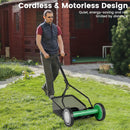 14 Inch Push Lawn Mower with 5 Steel Blades and Grass Catcher Bag by LJGDeals