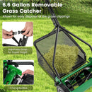 14 Inch Push Lawn Mower with 5 Steel Blades and Grass Catcher Bag by LJGDeals