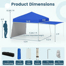 14 x 9.2 Feet Pop up Canopy Tent with 2 Convertible Sidewalls to Awning and Stakes by LJGDeals